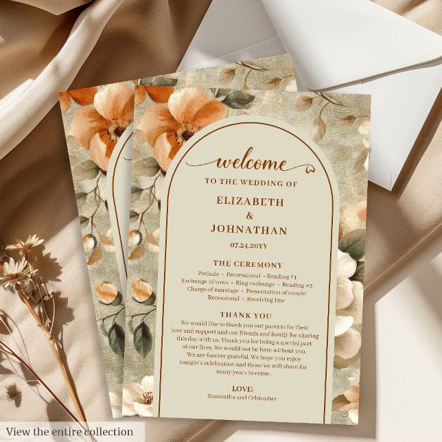 Refined Boho Copper Ivory Sage Wedding Program (Refined Boho Copper Ivory Sage Wedding Program)
