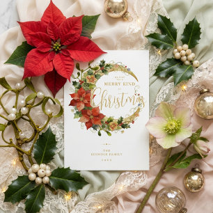 Refined Botanical Moon Poinsettia Christmas TMF26 Holiday Card