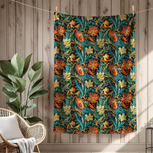 Refined Botanical Morris Iconic Floral Patterns Fleece Blanket