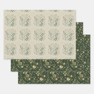 Refined Botanical Wrap with Accent Decoupage Wrapping Paper Sheet