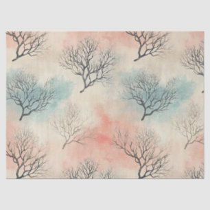 Refined Coastal Watercolor with Coral & Seashells Tissue Paper
