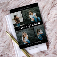 Refined Collage EDITABLE COLOR Graduation Invitati