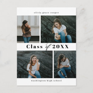 Refined Collage EDITABLE COLOR Graduation Postcard