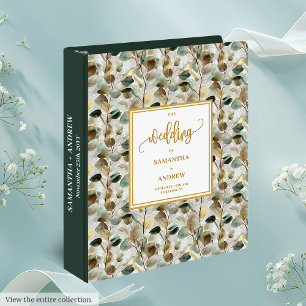Refined Dark Green Gold Greenery Memory Album Binder