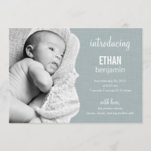 Refined Elegance Baby Birth Announcement