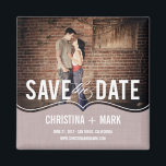 Refined Elegance Save The Date Magnet - Pink<br><div class="desc">This chic and modern magnet stylishly requests your guests to save the date. Also available in other colours,  or click "Customize It" to change the background colour to any colour. Design © berryberrysweet.com</div>