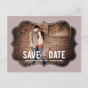 Refined Elegance Save The Date Postcard - Pink