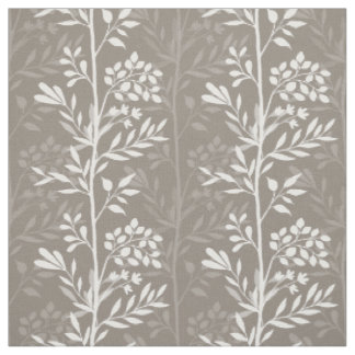 Refined Garden Floral Stripe Warm Taupe Fabric