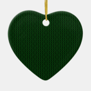 Refined Glam Heart Christmas Ornament, Dark Green Ceramic Ornament