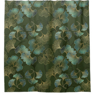 Refined Gold Ginkgo Botanical Emerald Green Art