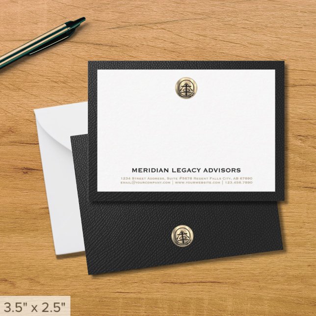 Refined Gold Seal Logo Business Note Card (Creator Uploaded)