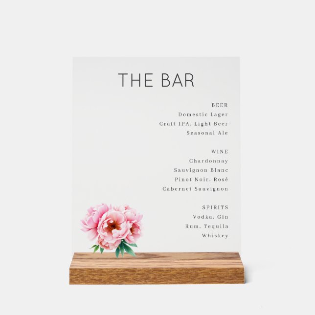 Refined Gray Minimalist Bar Menu (Recto)