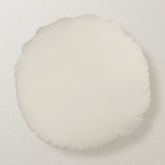 Refined Ivory Solid Colour Shade Hue SW 0050 Round Pillow