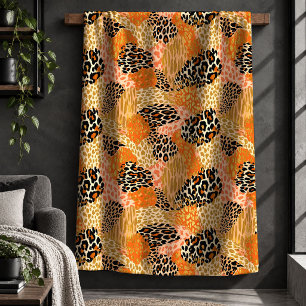 Refined Leopard Print Colourful Modern Throw Blank