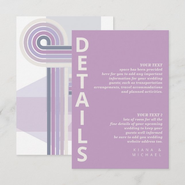 Refined Lines Geometric Details Violet ID983 Enclosure Card (Front/Back)