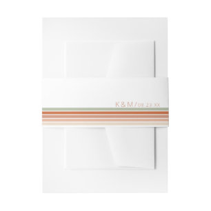 Refined Lines Geometric Wedding Terra Cotta ID983 Invitation Belly Band