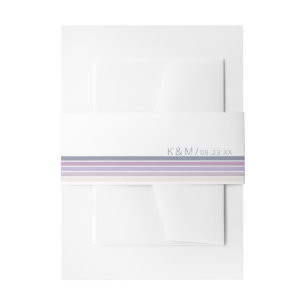 Refined Lines Geometric Wedding Violet ID983 Invitation Belly Band