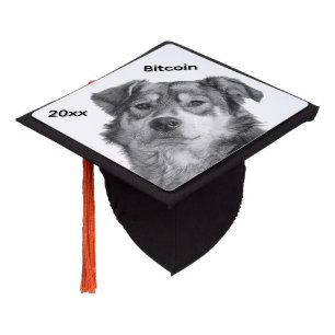 Refined Monochrome Large Mixed Breed Add Photo Graduation Cap Topper