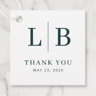 Refined Navy Initials Favour Tags