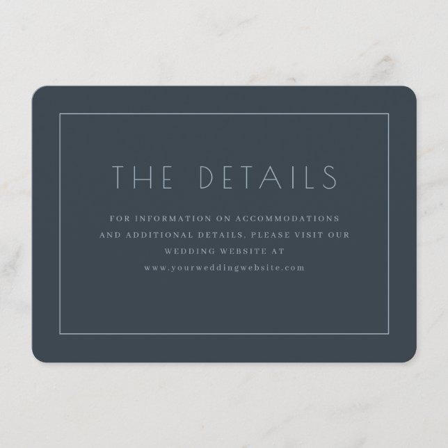 Refined Navy Text Box Design Enclosure Card (Front)