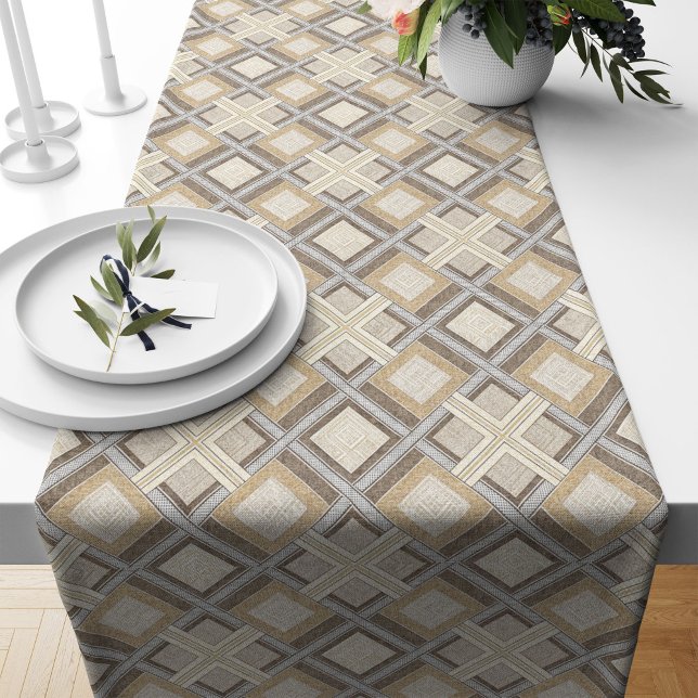 Refined Neutral Table Runner Contemporary Shapes (Refined Neutral Table Runner Contemporary Shapes)