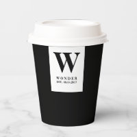 Refined Newly Wed Monogram | Black Minimalist Wedd