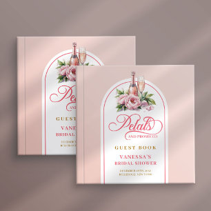 Refined petals and prosecco blush gold guest book