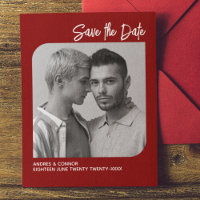 Refined Photo Save the Date Ruby Red Card