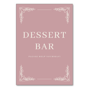 Refined Pink Floral Dessert Bar Table Number