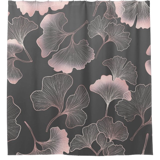 Refined Pink Ginkgo Leaves with Metallic Texture (Front)