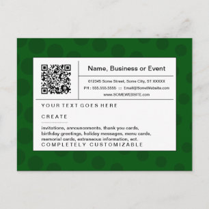 refined QR code : green halftone Invitation Postcard