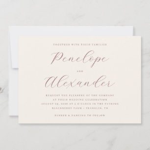 Refined Rose Gold Calligraphy Invitation