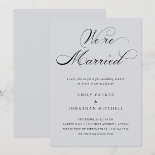 Refined   Soft Grey Post-Wedding Brunch Invitation