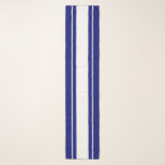 Refined Sporty Chic Navy Blue White Racing Stripes Scarf<br><div class="desc">This classy,  sporty design features long white centre racing stripes against navy blue edges.</div>