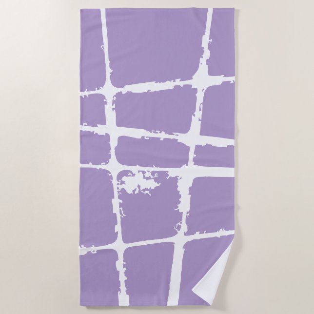 Refined White Light Grunge Modern Dirty Mesh Beach Towel (Front)