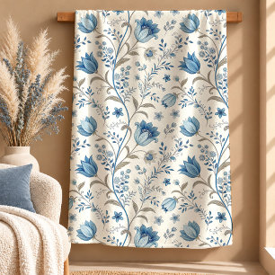 Refined Wildflowers Sage Green Cozy Blanket Art