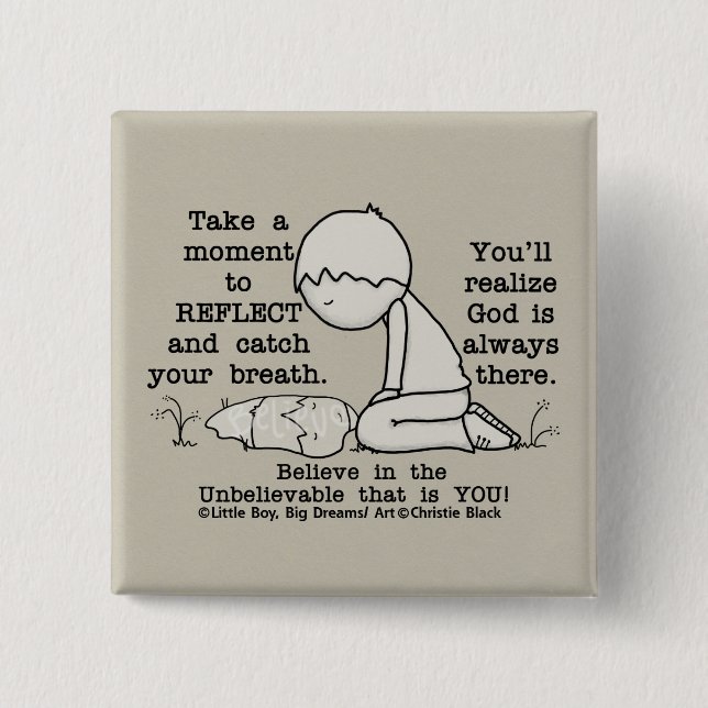 Reflect 2 Inch Square Button (Front)