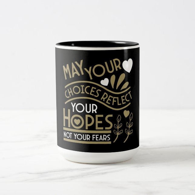Reflect Your Hopes Motivation Two-Tone Coffee Mug (Center)