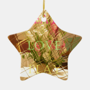 Reflected Blooms Art Print Ceramic Ornament