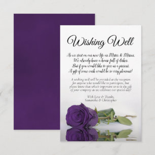 Reflecting Purple Rose Wedding Wishing Well Poem Enclosure Card