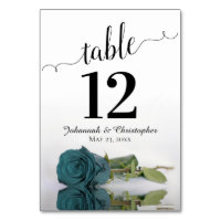 Reflecting Teal Rose Elegant Wedding