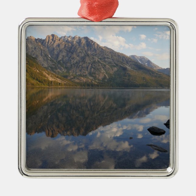 Reflection at Jenny Lake II Metal Ornament (Front)