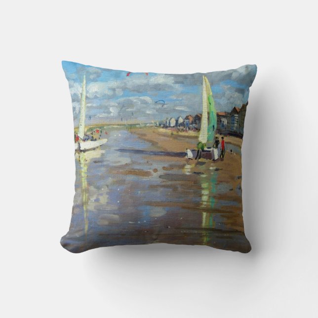 Reflection Bray Dunes France Throw Pillow (Front)