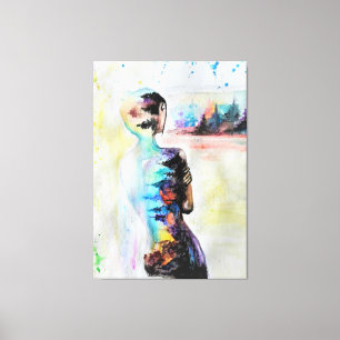 Reflection Canvas Print - Woman Body Painting