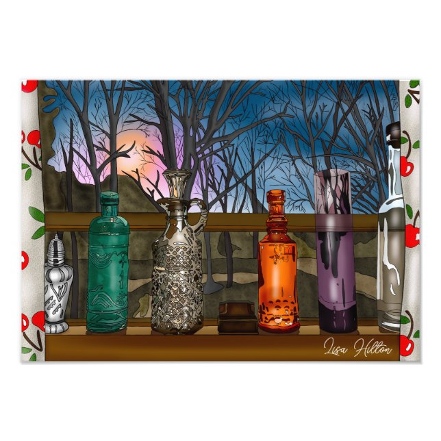 Reflection | Colourful Glass Vases in Window Photo Print (Front)