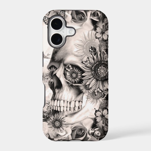 Reflection, floral landscape skull (Back)