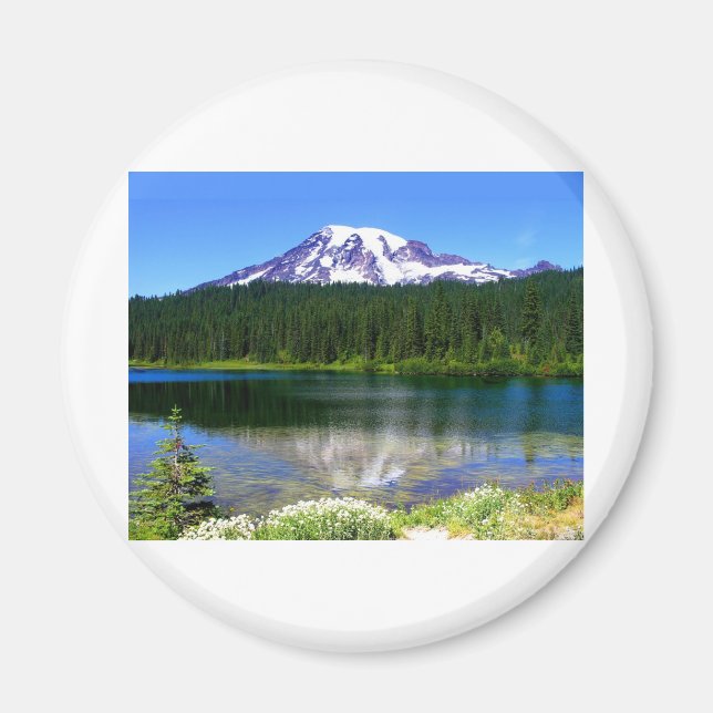 Reflection Lake, Mount Rainier, WA, USA Magnet (Front)