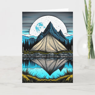 Reflection of a Tent on the Lake in the Mountains Card