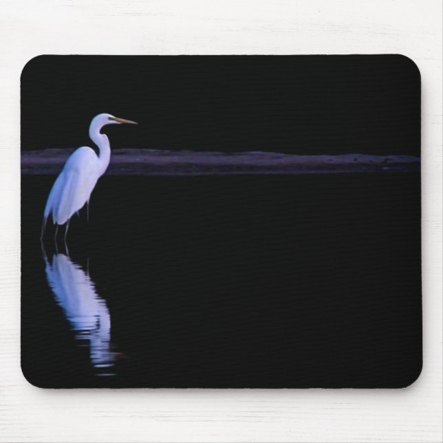 Reflection of an Egret Mouse Pad (Front)