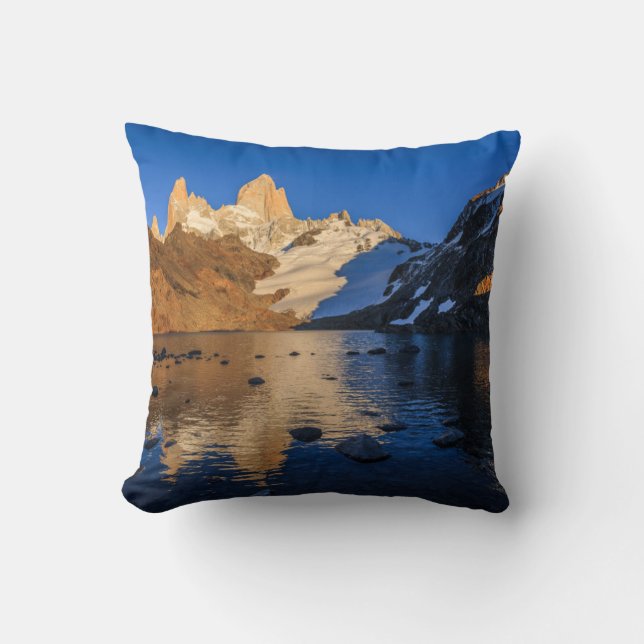 Reflection Of Fitz Roy At Sunrise Throw Pillow (Front)